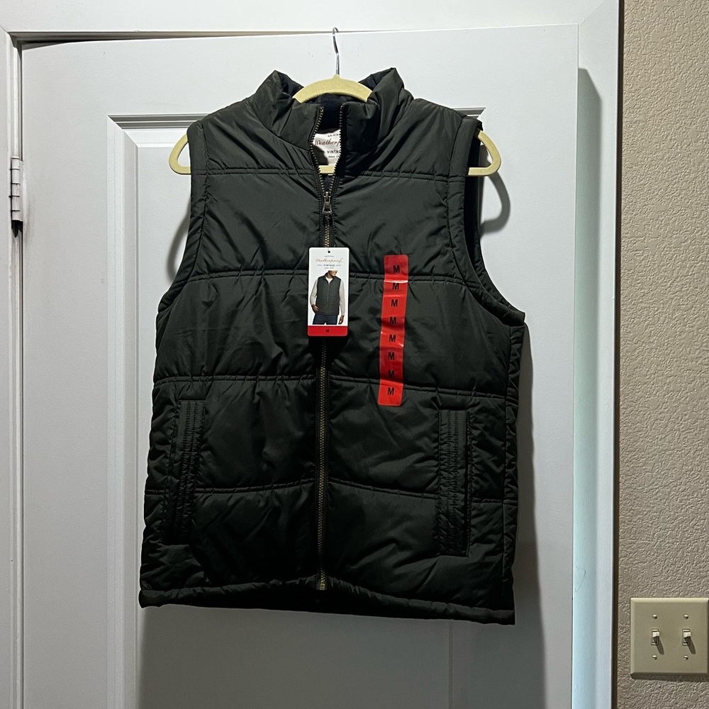 NWT Mens Weatherproof Vintage Vest in Green Size Medium